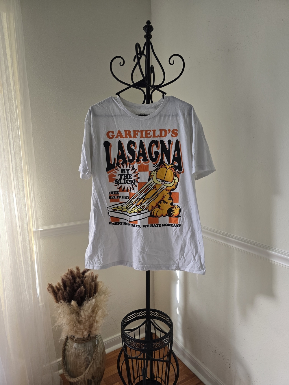 Nickelodeon Garfield Graphic Tee - White with Black Print
